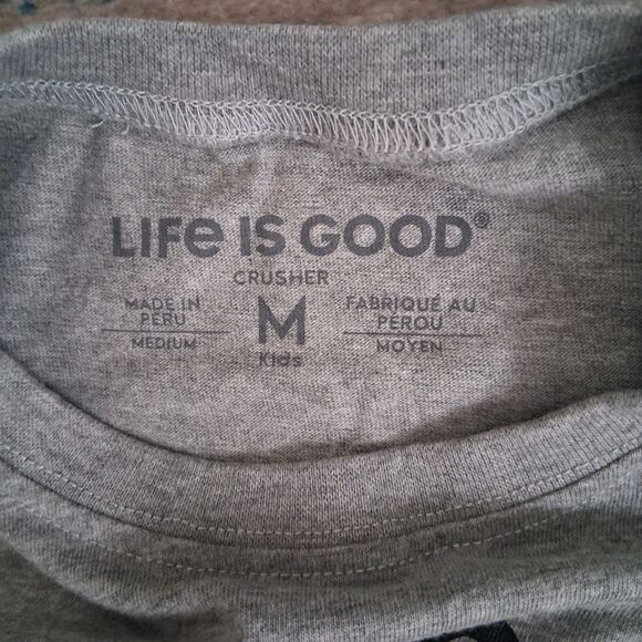 Life is Good Youth Boys Size Medium Long Sleeve T Shirt Gray Chill Out Sloth - Picture 3 of 5